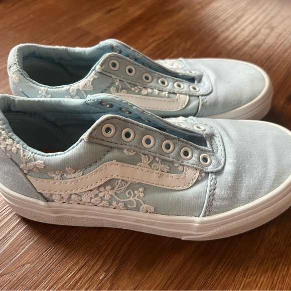 Vans Kids Sneakers in Light Blue and White - Picture 1 of 3